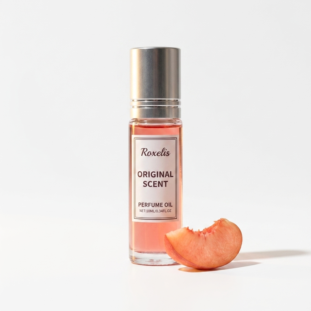 Roxelis Sweet Peaches pheromone roll-on perfume oil — 10ml bottle